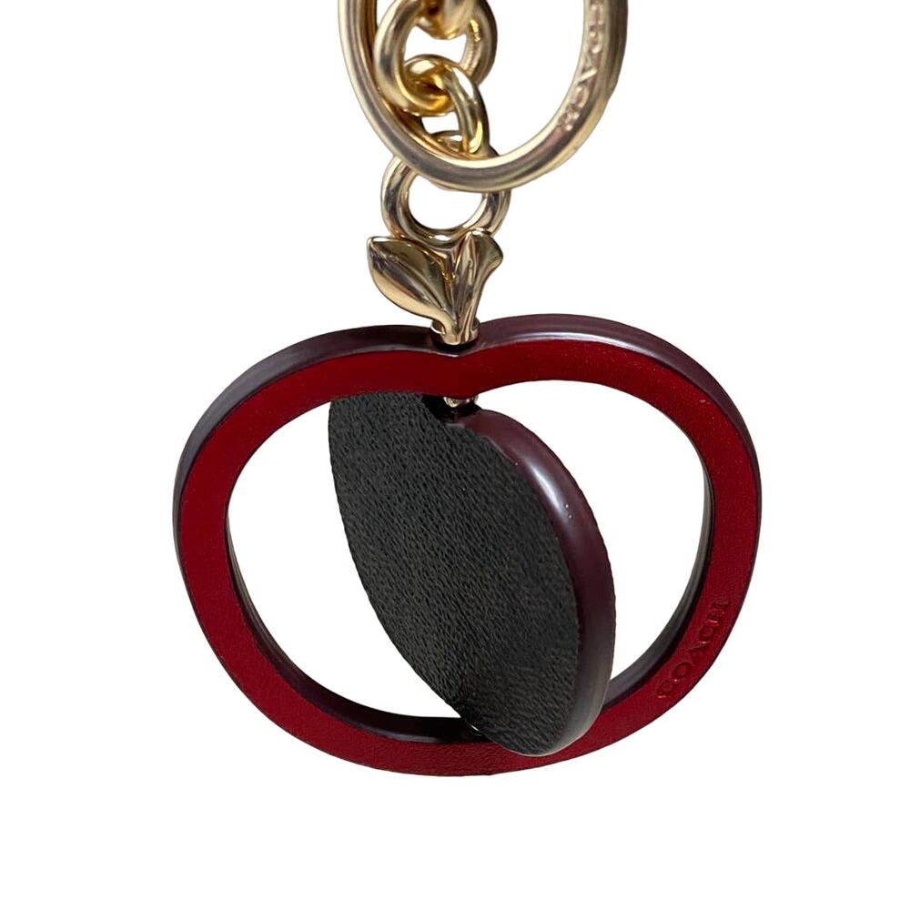 Coach Spinning Apple Bag Charm in Signature Canvas Keychain - Picture 3 of 8